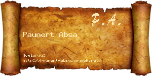 Paunert Absa névjegykártya